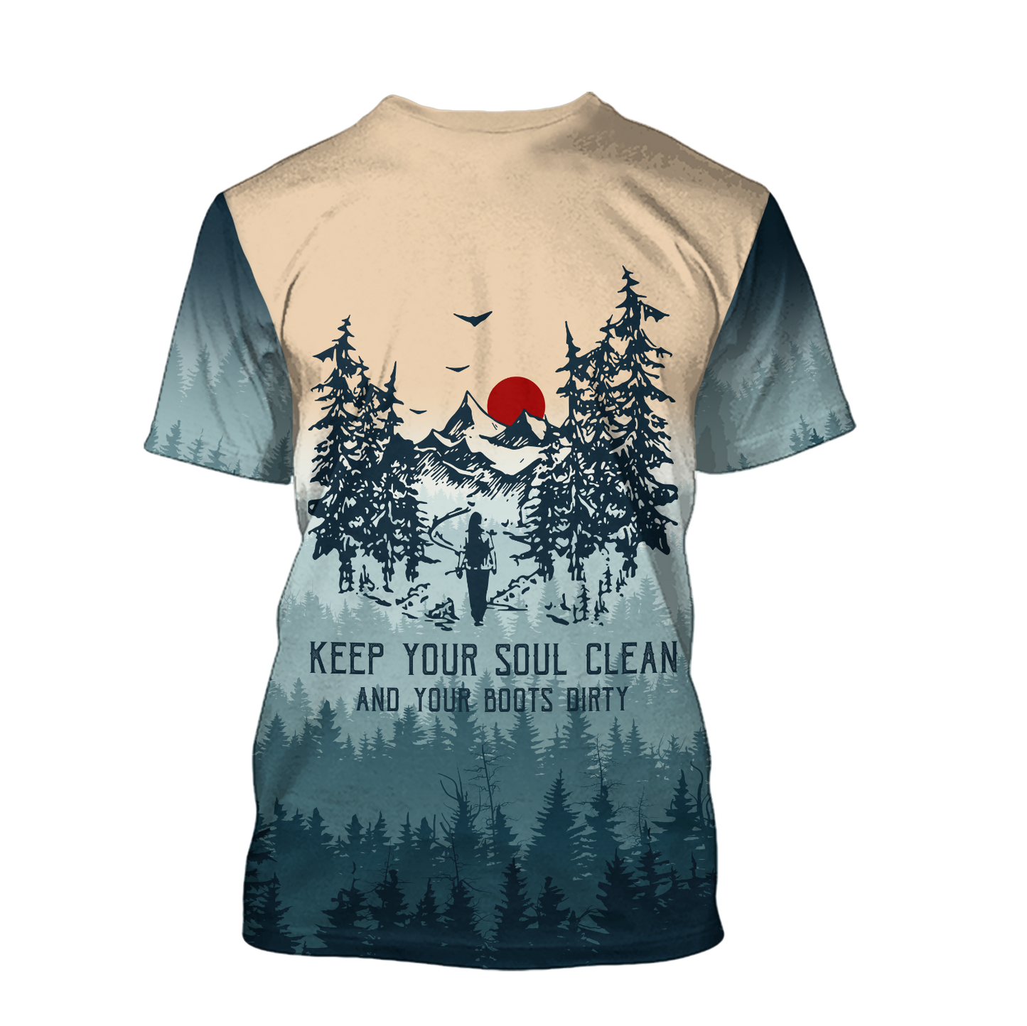 Hiking trails open Born to hike 3D all over printed shirts