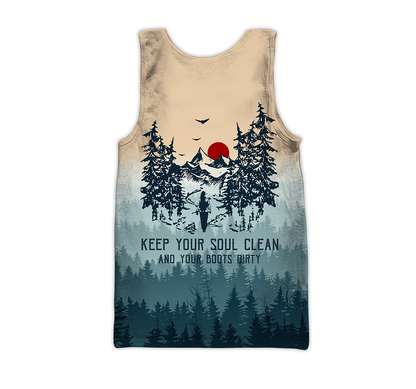 Hiking trails open Born to hike 3D all over printed shirts