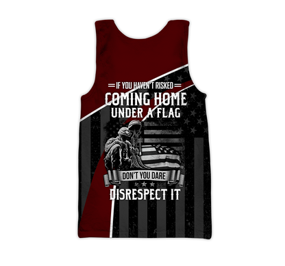 Veteran Honor the fallen Coming Home under a Flag Soldier 3D shirts for men and women