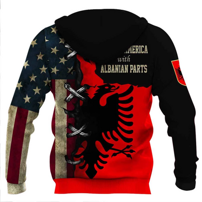 Flag of the USA and Albanian parts all over shirts for men and women HC16001 - Amaze Style™-Apparel