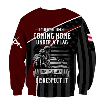Veteran Honor the fallen Coming Home under a Flag Soldier 3D shirts for men and women