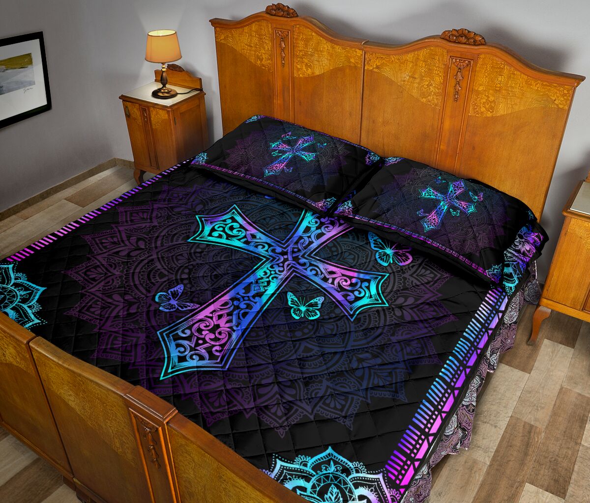 Jesus Cross Quilt Bedding Set TT21052001 HV