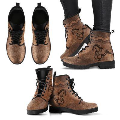 Love Horse Leather Boots For Men And Women TN