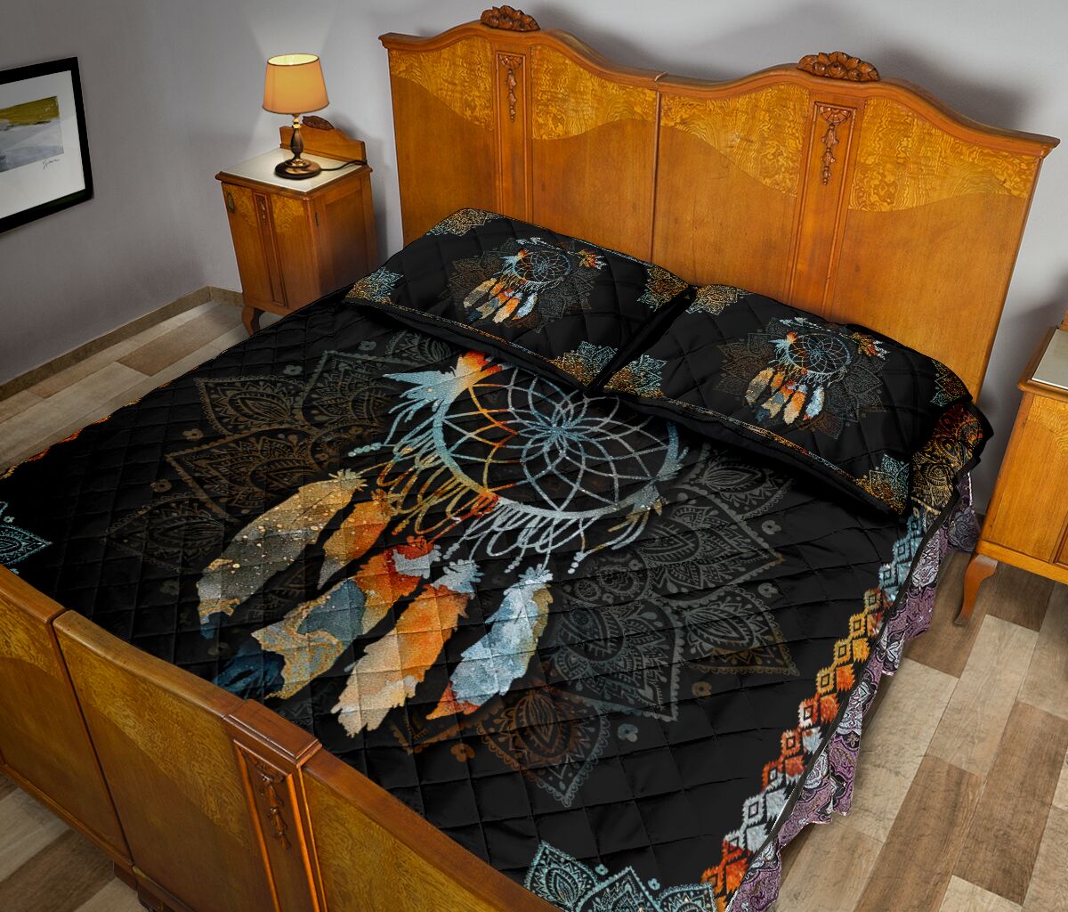 Native American Dreamcatcher Feather Quilt Bedding Set Pi13062002