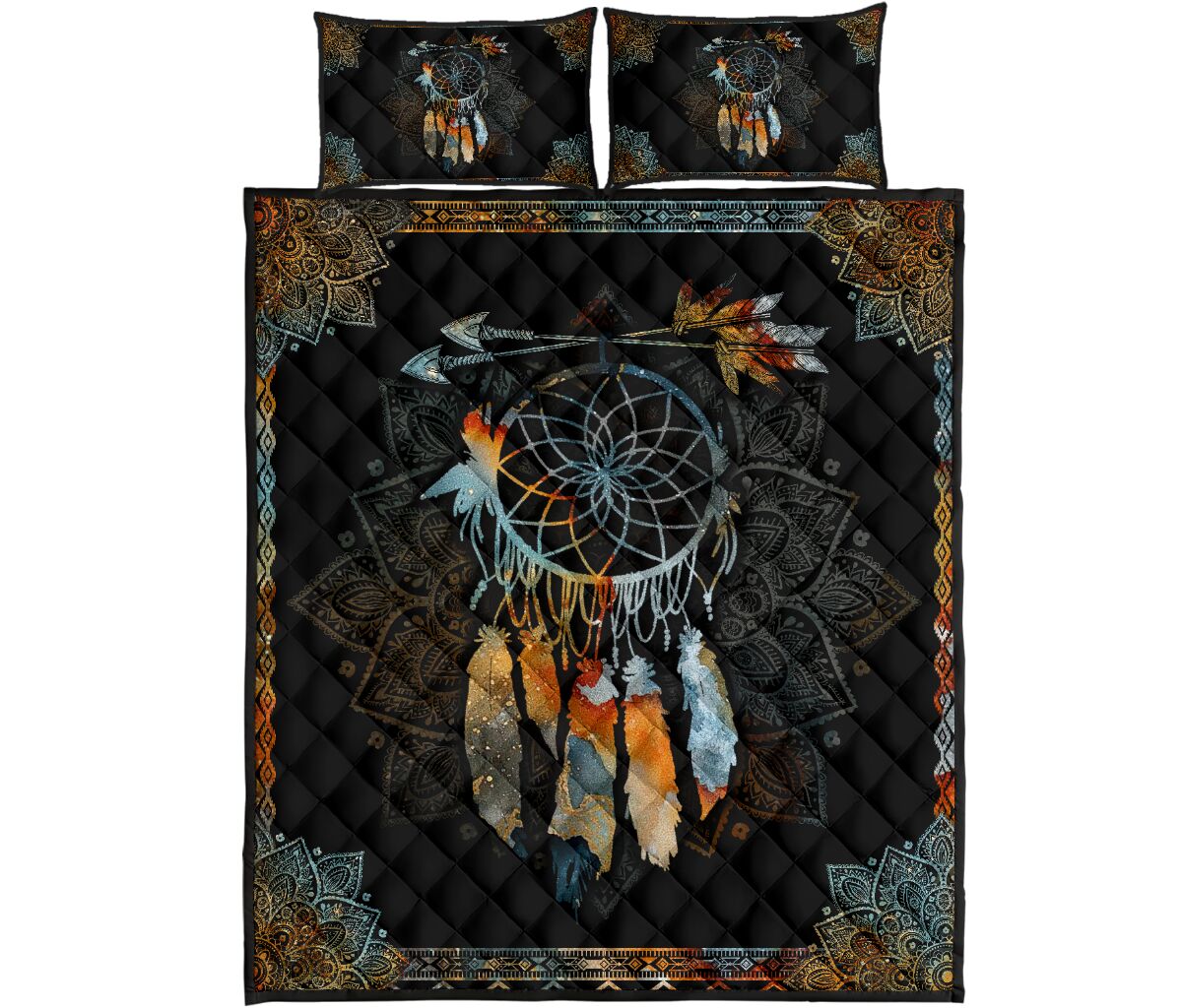 Native American Dreamcatcher Feather Quilt Bedding Set Pi13062002