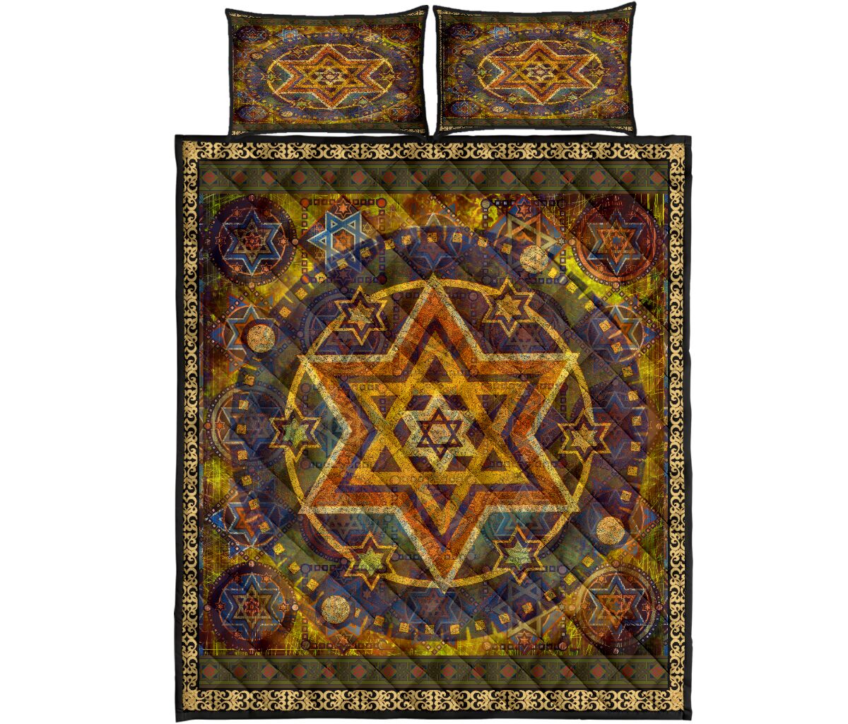 Jewish Star of David Quilt Bedding Set Pi081004S1-Quilt-MP-Twin-Vibe Cosy™