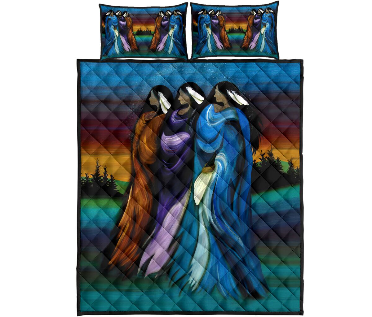 Native American Pow Wow Quilt Bedding Set Pi160501S1 - Amaze Style™-Quilt