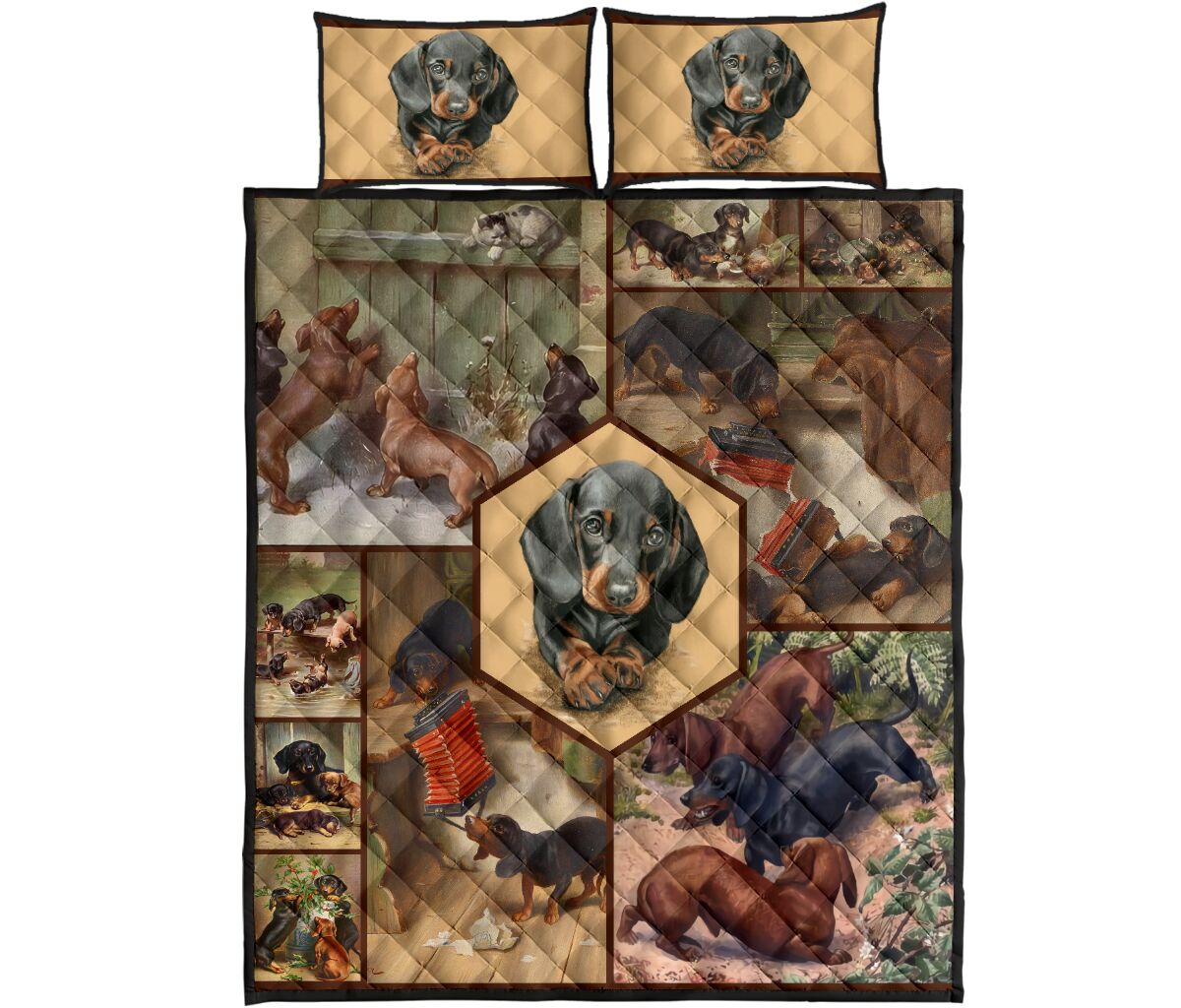 Dachshunds Quilt Bedding Set MP959