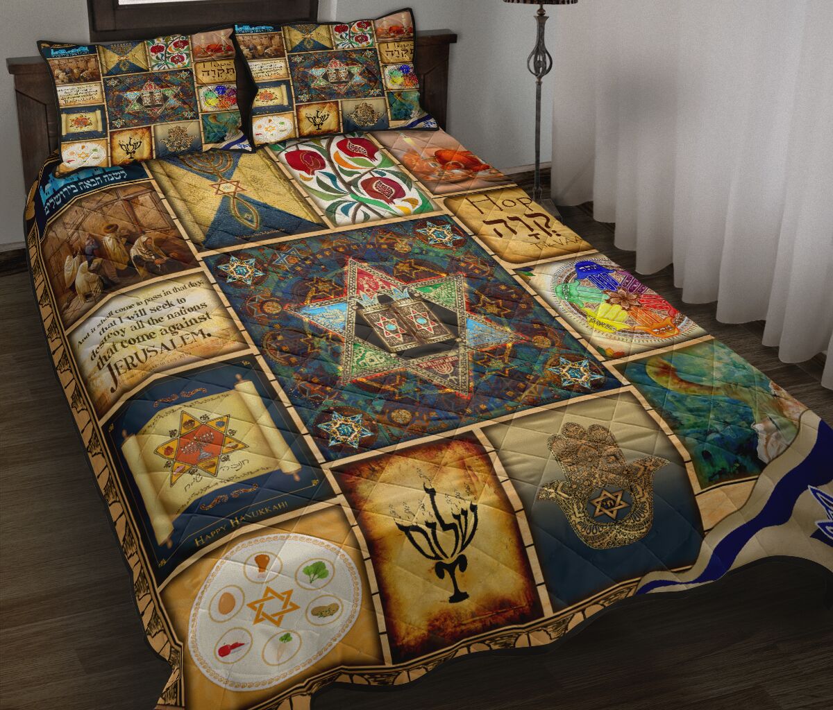 Jewish Star of David Quilt Bedding Set Pi081006S1 - Amaze Style™-Quilt