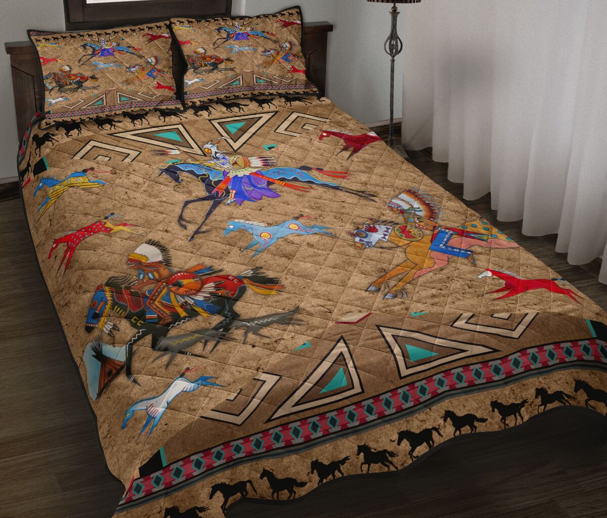 Native American Horses Pattern Quilt Bedding Set MP226S1 - Amaze Style™-Quilt