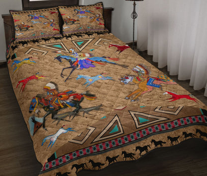 Native American Horses Pattern Quilt Bedding Set MP226S1 - Amaze Style™-Quilt