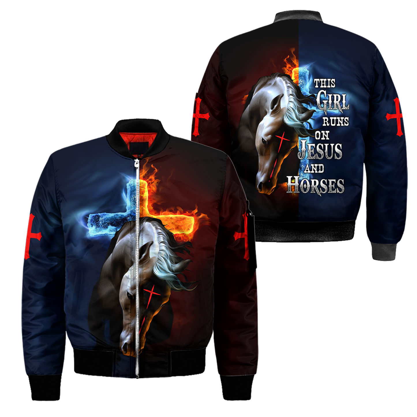 Horse And Jesus 3D All Over Printed Shirts For Men And Women