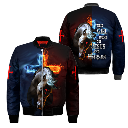 Horse And Jesus 3D All Over Printed Shirts For Men And Women