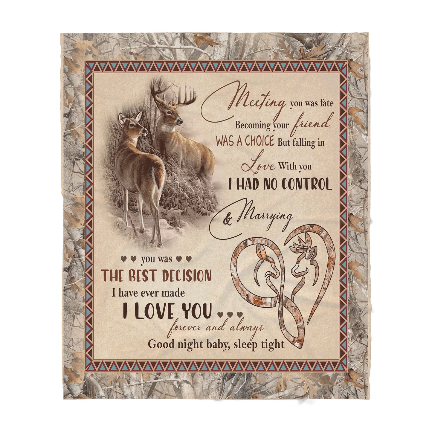 Love Deer Romantic Sherpa Blanket TN