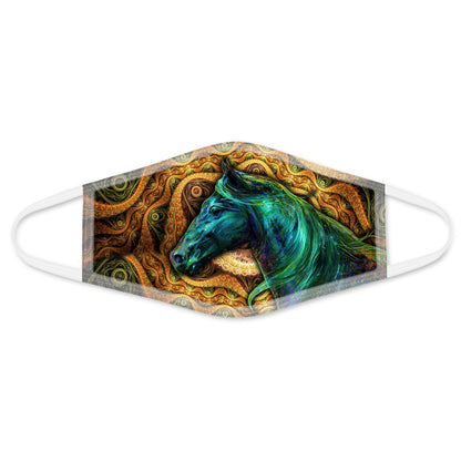 Horse Vintage Face Mask DL - Horse Themed Face Mask
