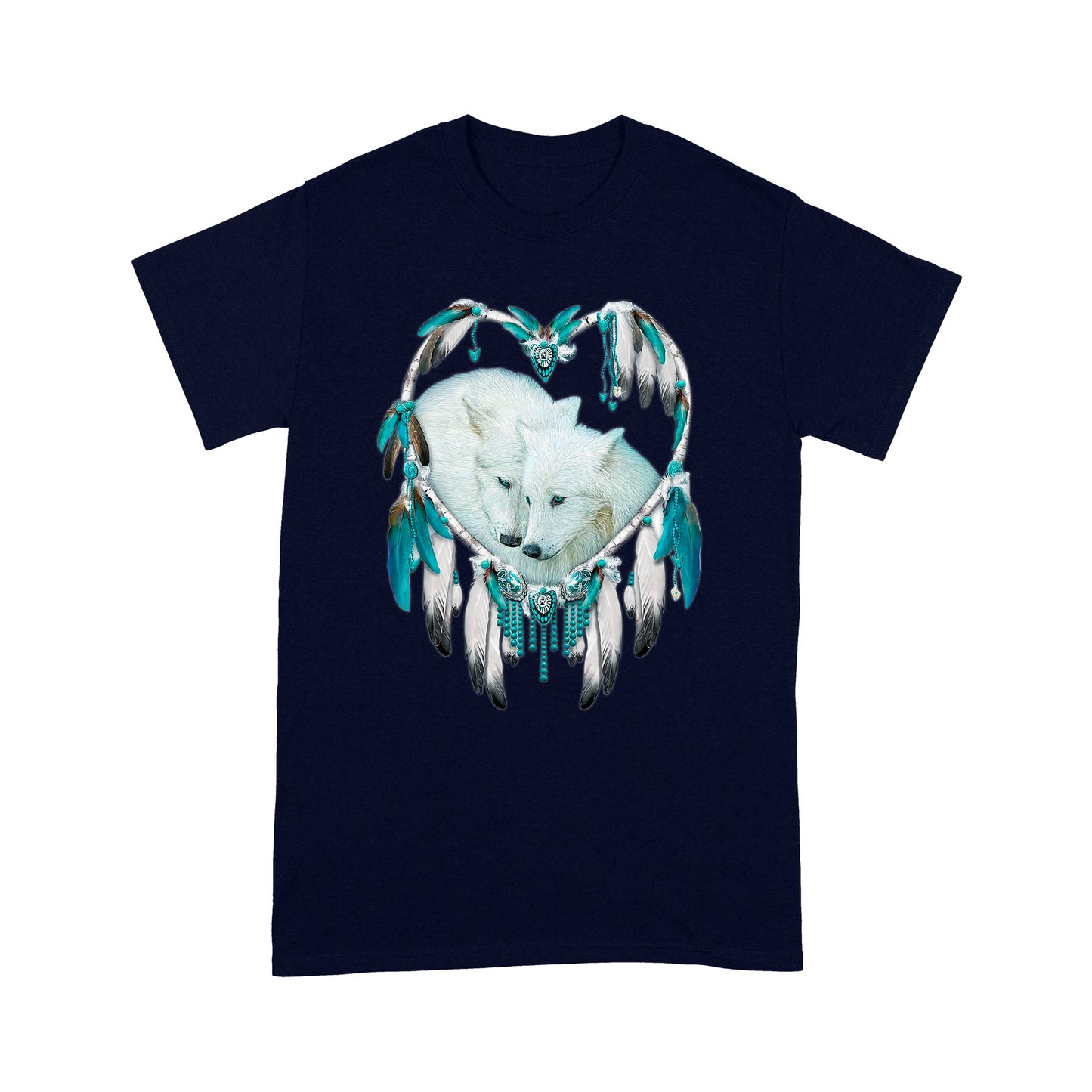 Couple Wolf Native And Dreamcatcher Deluxe T-shirt ML