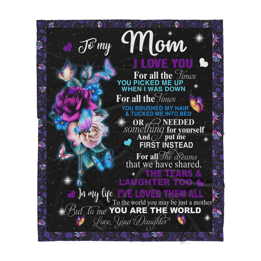 Custom Blanket To My Mom -Best Gift For Mom Mother -Sherpa Blanket TA