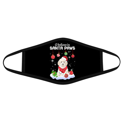 Dog Mask I Believe In Santa Paws Poodle Christmas Polyblend Face Mask HG