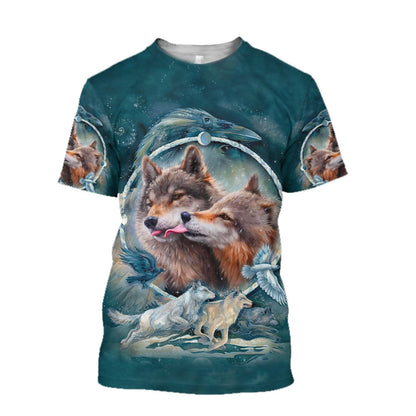 Wolf Native American 3D All Over Printed Unisex Shirts