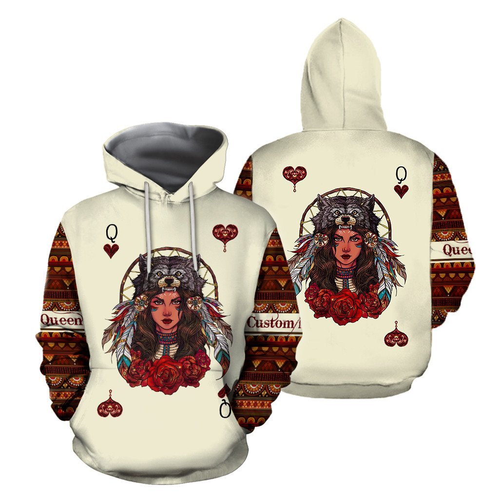 Custom Name - Native Queen 3D All Over Printed Shirt for Women