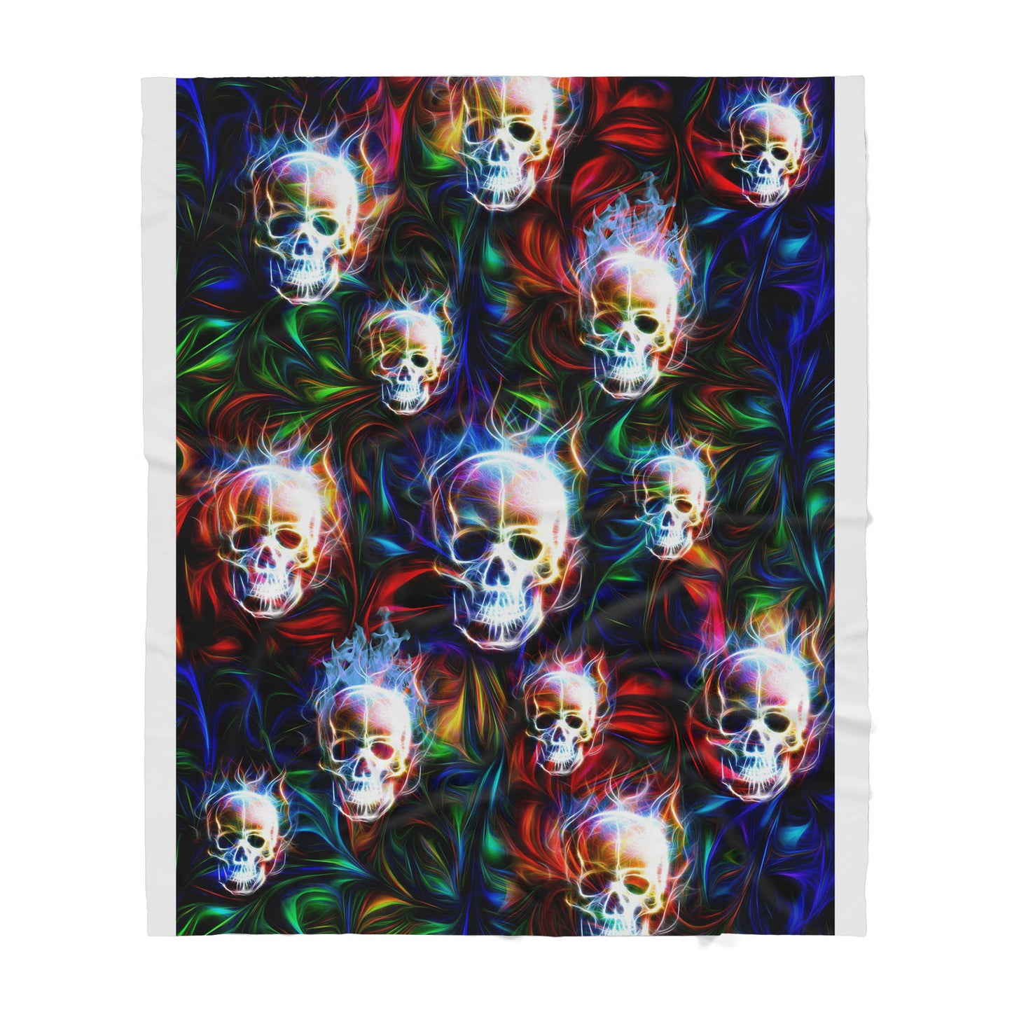 Skull Colorful Sherpa Blanket