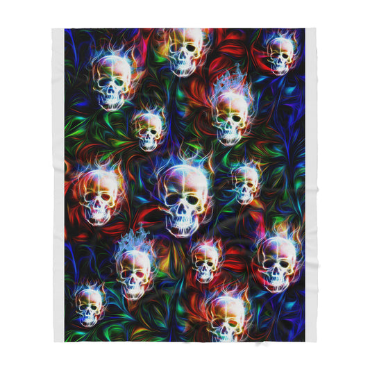 Skull Colorful Sherpa Blanket