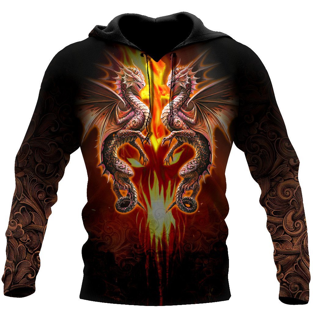 Premium Fire Flame Dragon All Over Printed Shirts For Men And Women MEI
