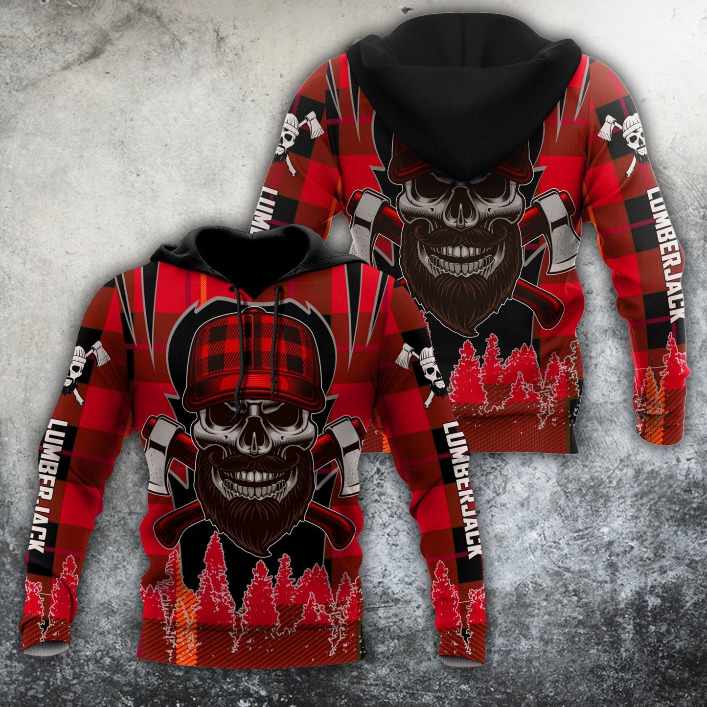 Lumberjack All Over Printed Hoodie For Men MEI
