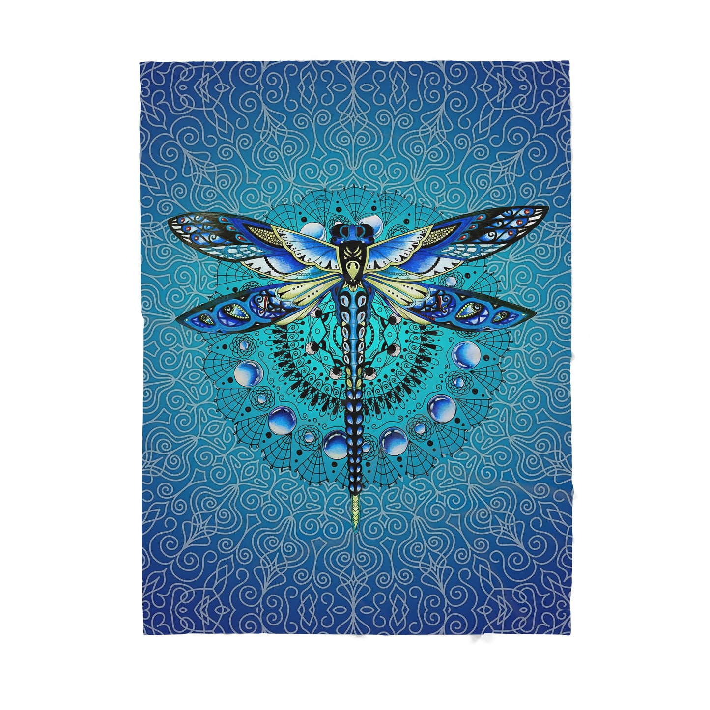 Custom Blanket Mandala Dragonfly Sherpa Blanket TQH