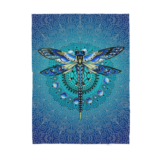 Custom Blanket Mandala Dragonfly Sherpa Blanket TQH