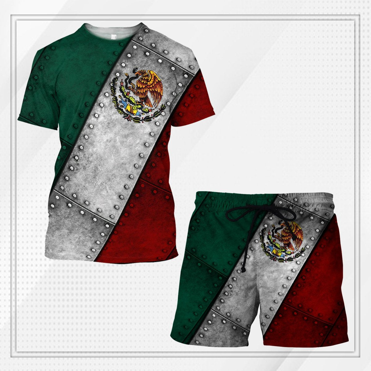 Mexico Combo T-shirt and Short 3D All Over Printed no7