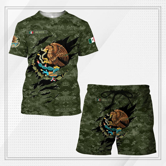 Mexico Combo T-shirt and Short 3D All Over Printed no9