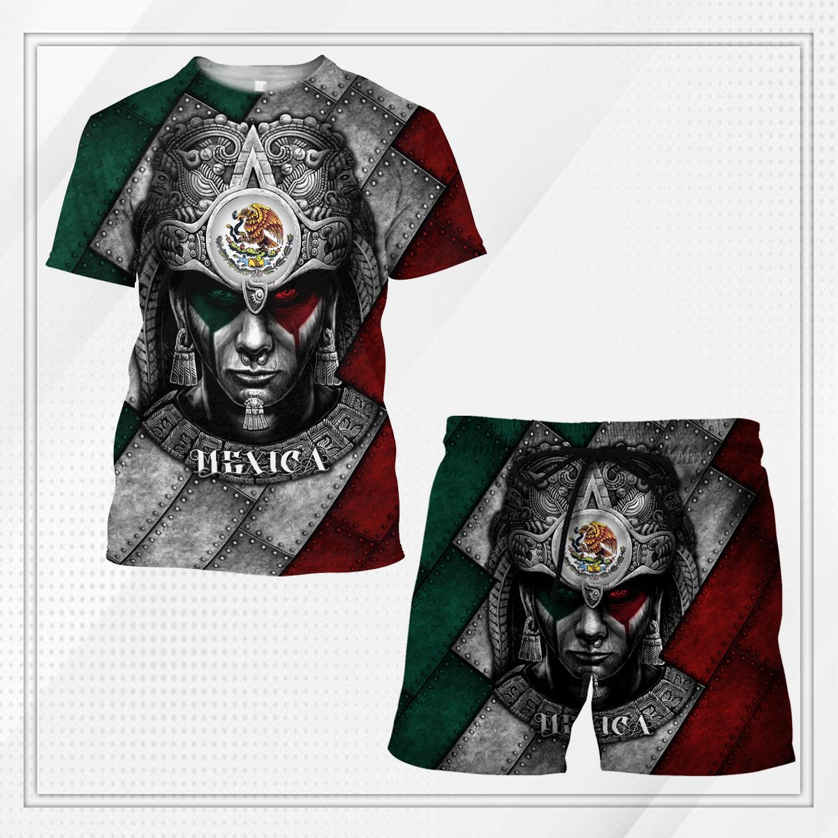 Mexico Combo T-shirt and Short 3D All Over Printed no8