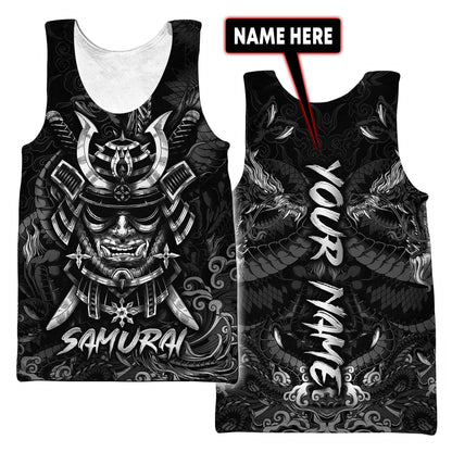 Custom Name Samurai Mask 3D All Over Printed Unisex Shirts