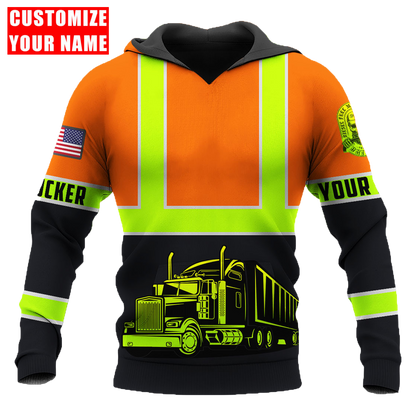 Personalized Trucker Safety 3D Printed Shirts TN