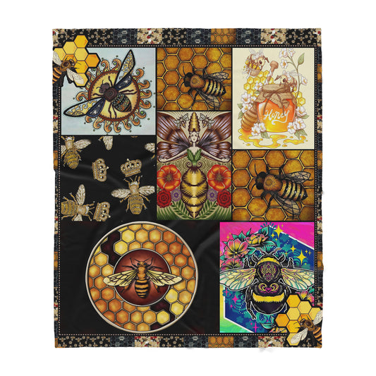 Custom Sherpa Blanket Bee The Queen Best Gift For Hanukkah And Christmas MEI