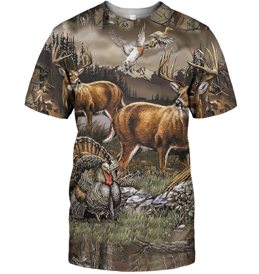 3D All Over Print Deer Hunting Shirt-Apparel-6teenth World-T-Shirt-S-Vibe Cosy™
