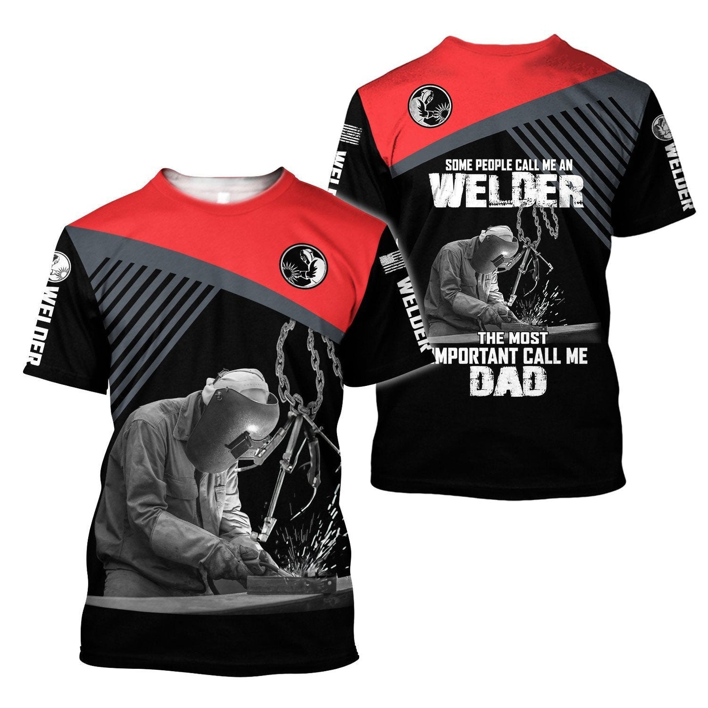 Premium Unisex All Over Printed Welder Dad Shirts MEI