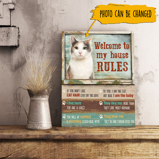 Cat Welcome To My House  Vertical Canvas Poster Special Gift Home Decor