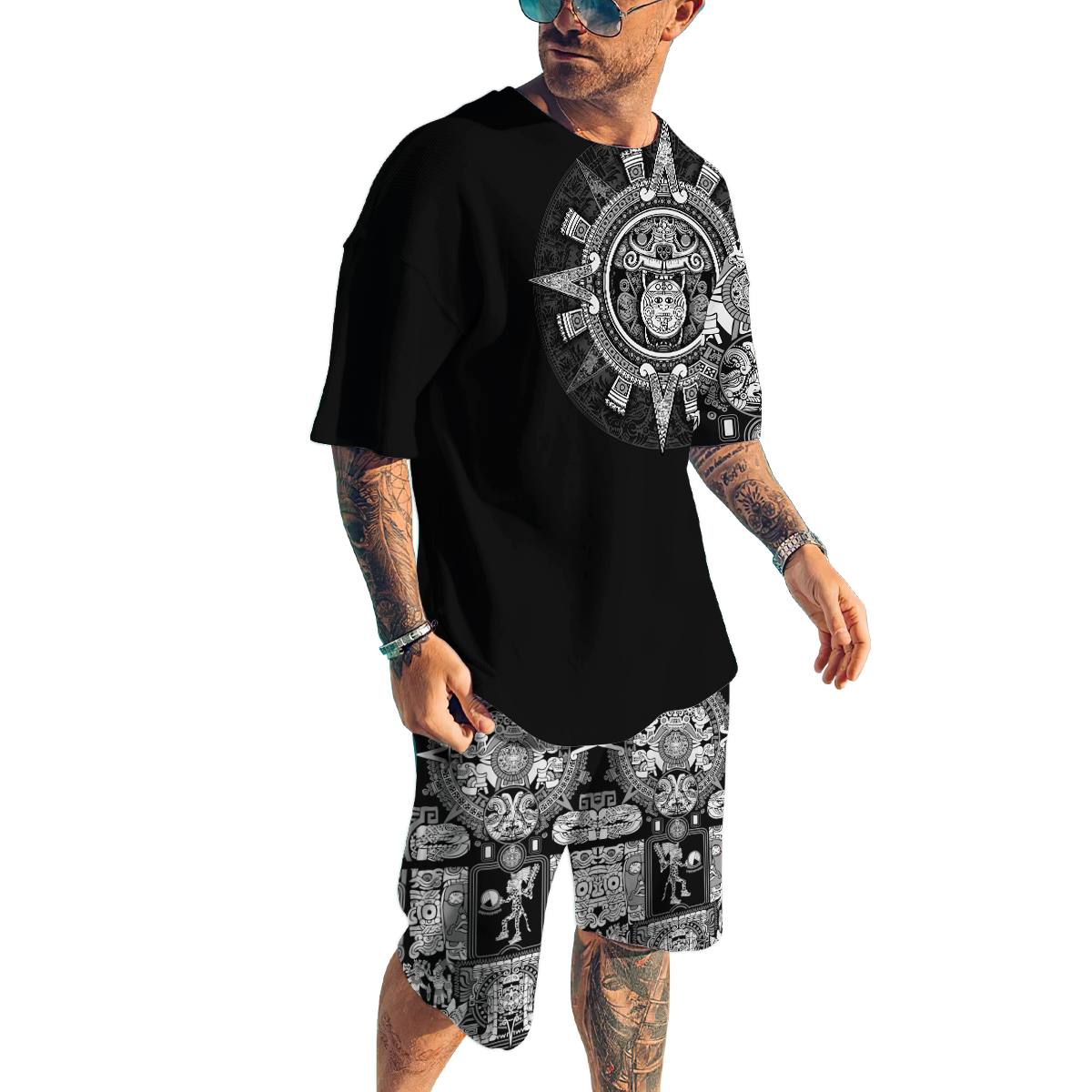 Aztec Mexican Combo T-shirt and Short 3D All Over Printed
