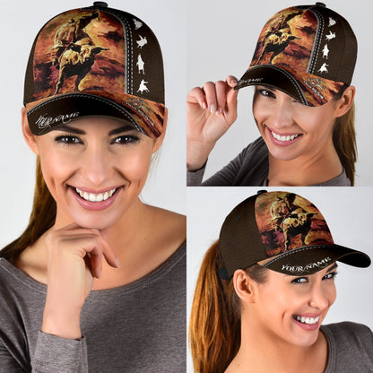 Personalized Name Bull Riding Classic Cap Rodeo Art