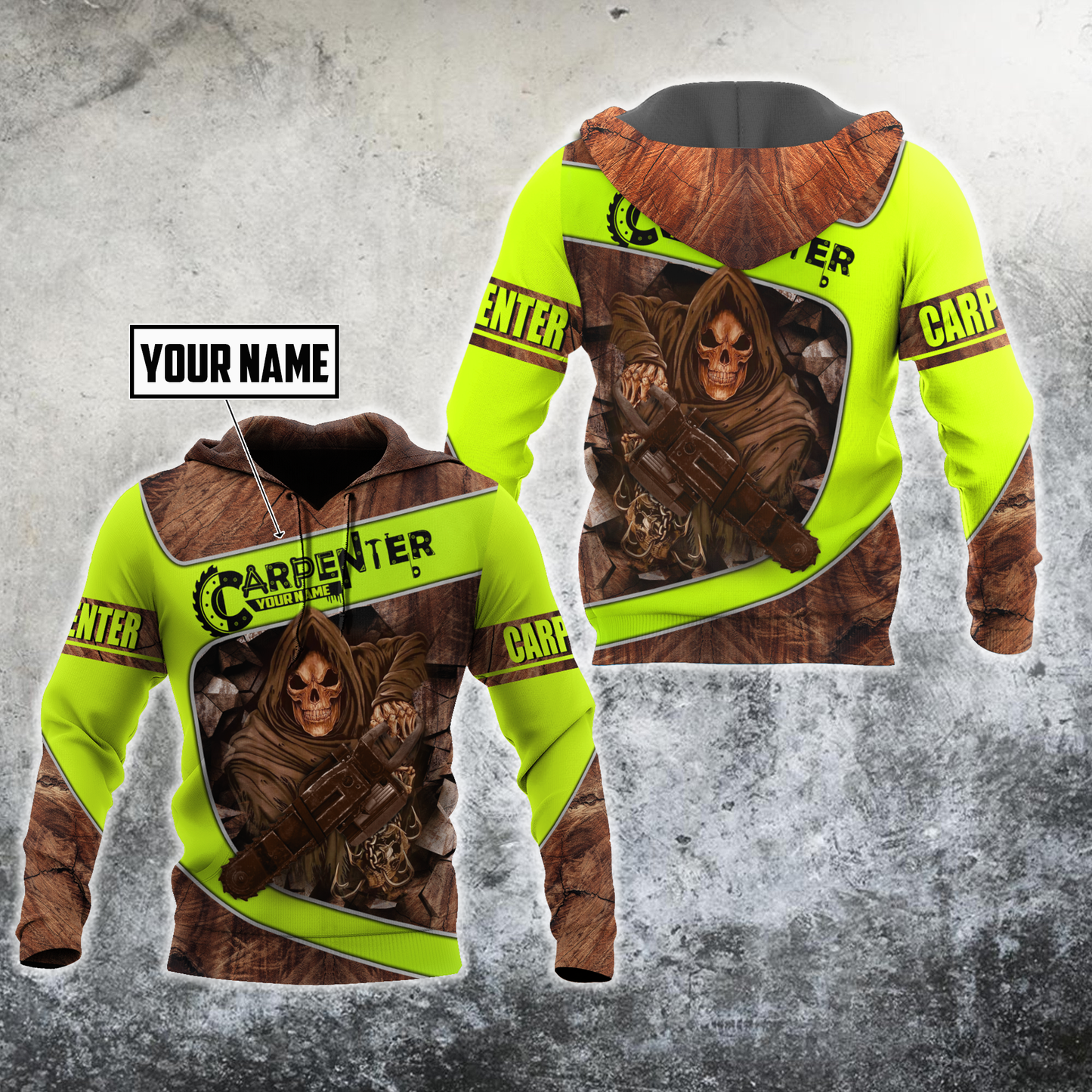 Personalized Name Carpenter 3D All Over Printed Unisex Shirts Wood Pattern