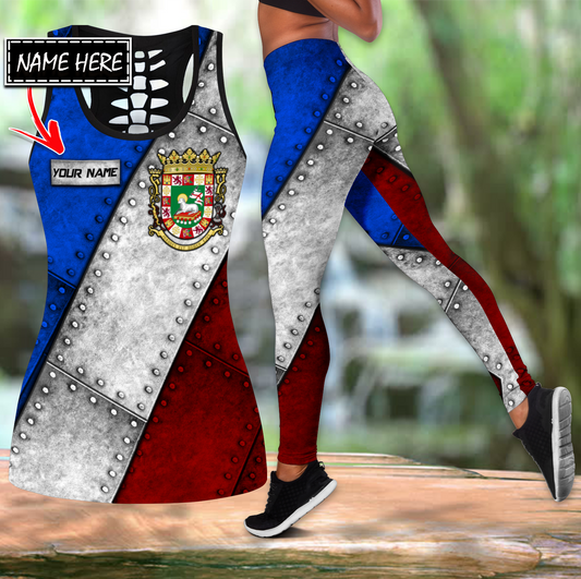 Customize Name Coat Of Arms Puerto Rico Soldier Combo Outfit