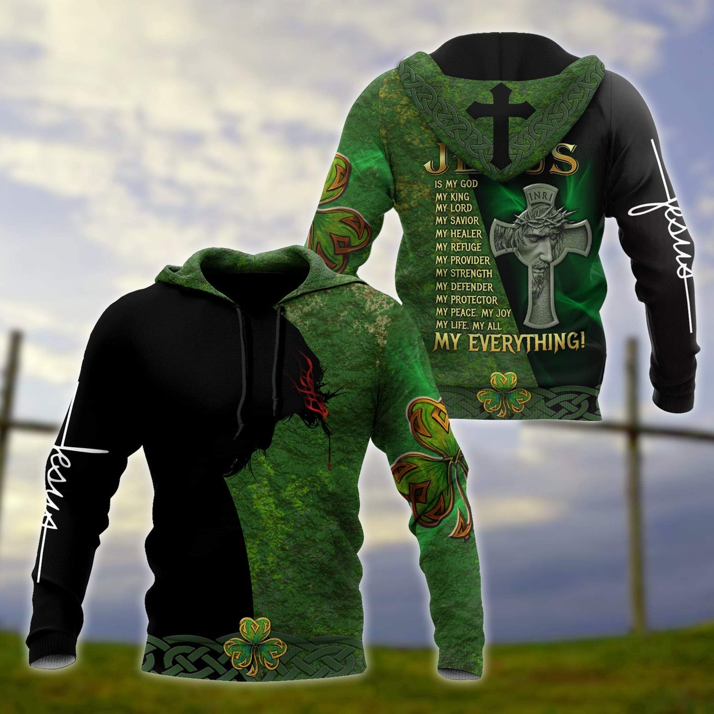 Jesus Irish Saint Patrick Day 3D All Over Printed Unisex Shirt