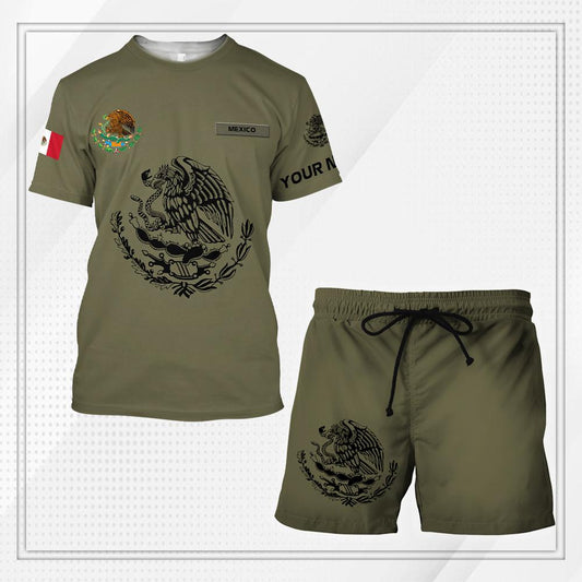 Mexico Combo T-shirt and Short Personalized name 3D All Over Printed no16