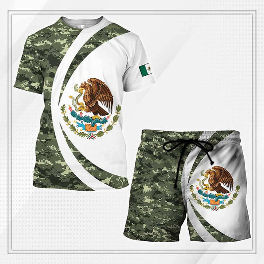 Mexico Combo T-shirt and Short 3D All Over Printed no13