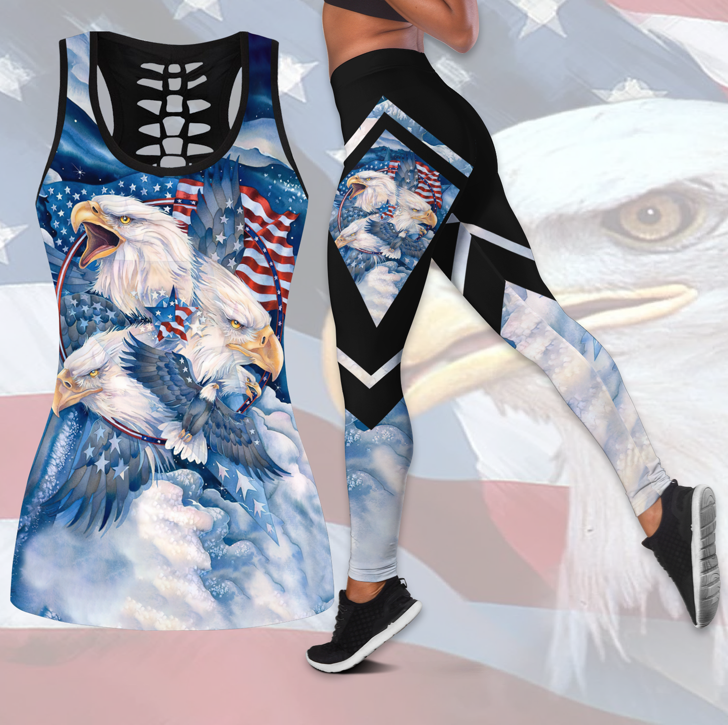 Native American 3D All Over Printed Legging + Hollow Tank