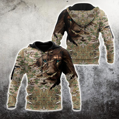 Lion Camo 3D All Over Printed Unisex Shirts
