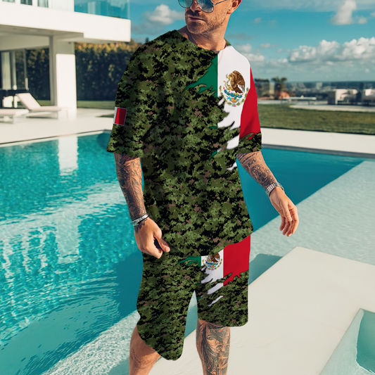 Mexico Combo T-shirt and Short 3D All Over Printed