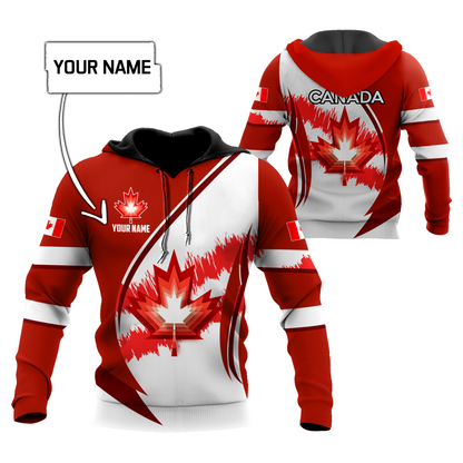 Canada Day No23 Personalized Maple Leaf Pullover Premium Unisex Hoodie